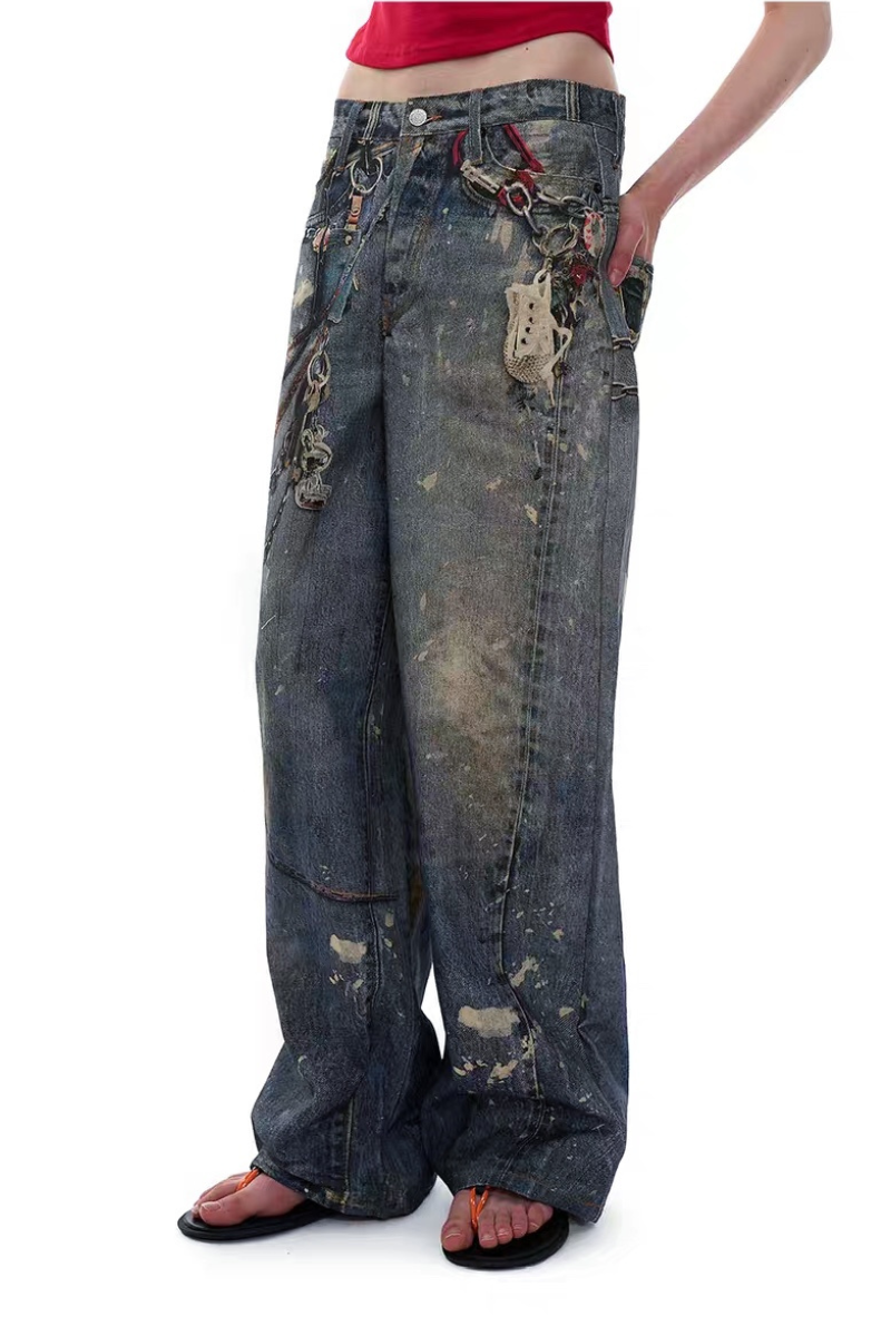 Grunge Chain Washed-Effekt Breit
