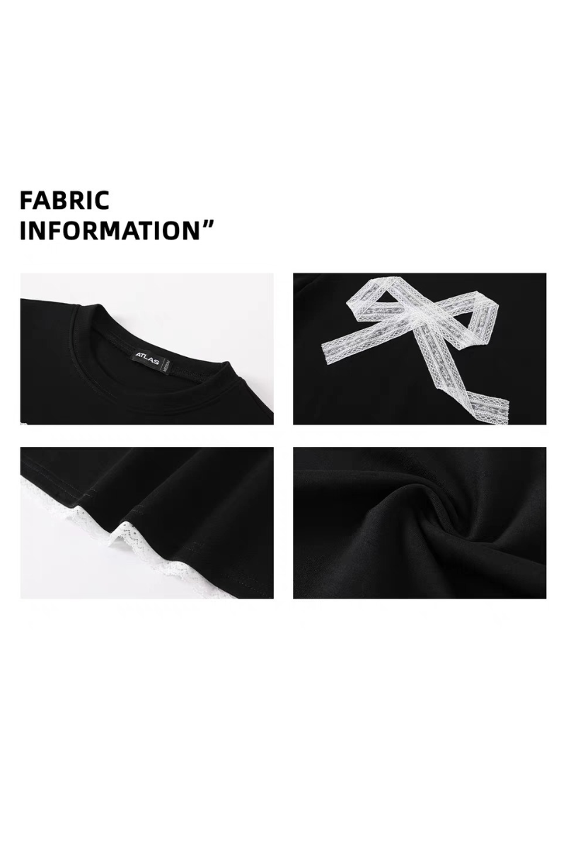 Lace Bow Graphic Fitted Tee