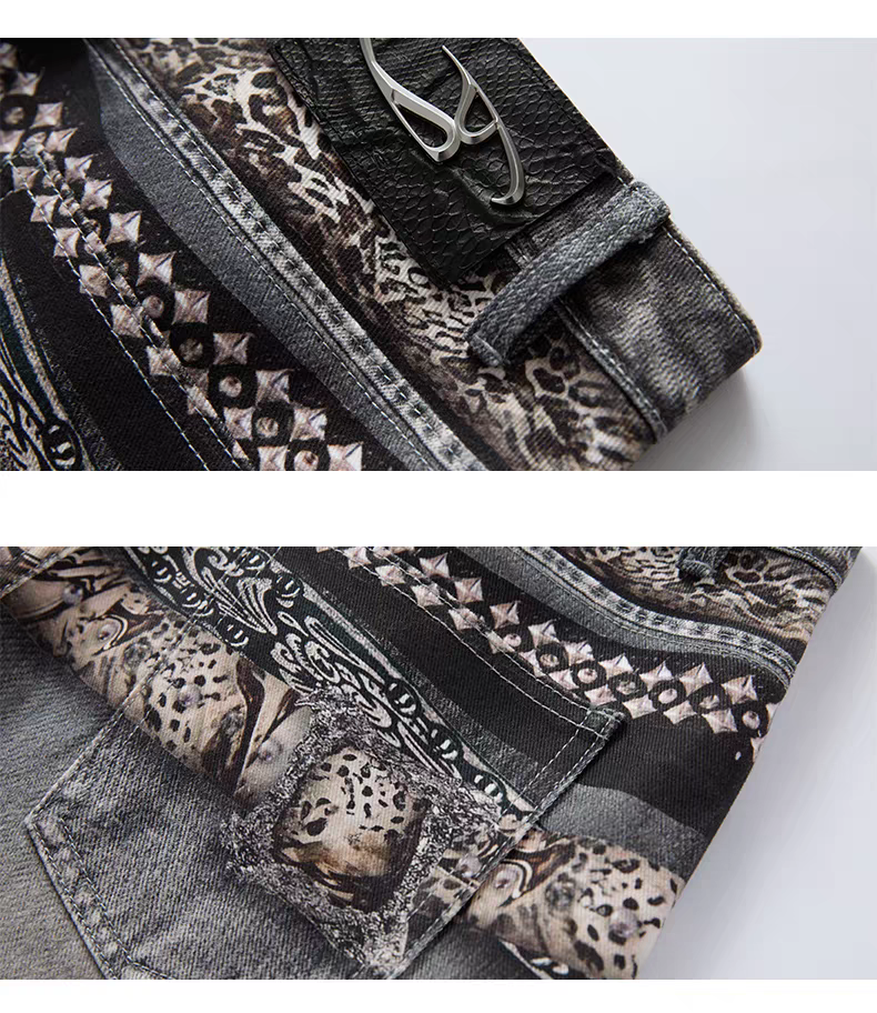 Y2K Bandana Waist Wide-Leg Washed Jeans