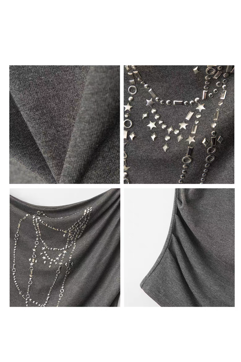 Asymmetric Strap Contrast Binding Top