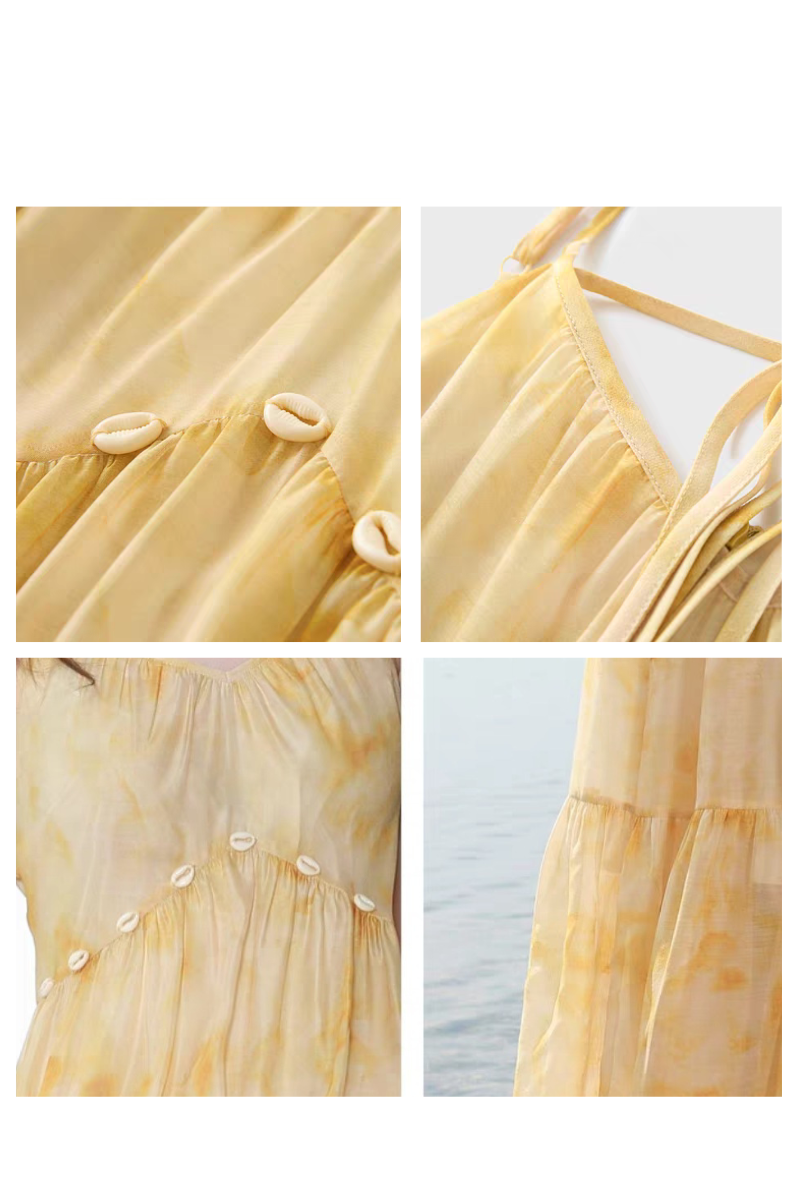 Sunset Shell Tiered Maxi Dress