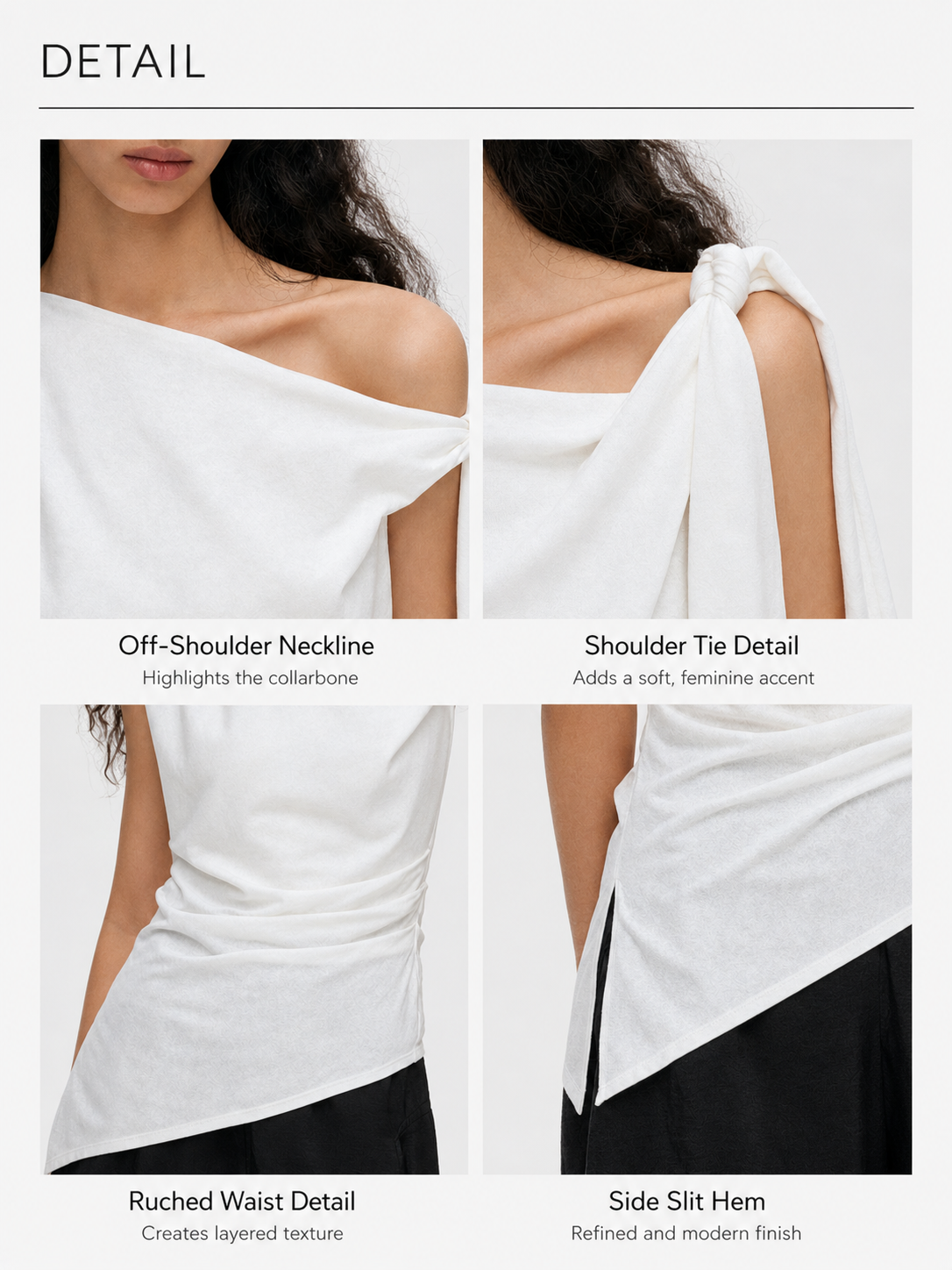 Asymmetric Tie Shoulder Slim Tank Top