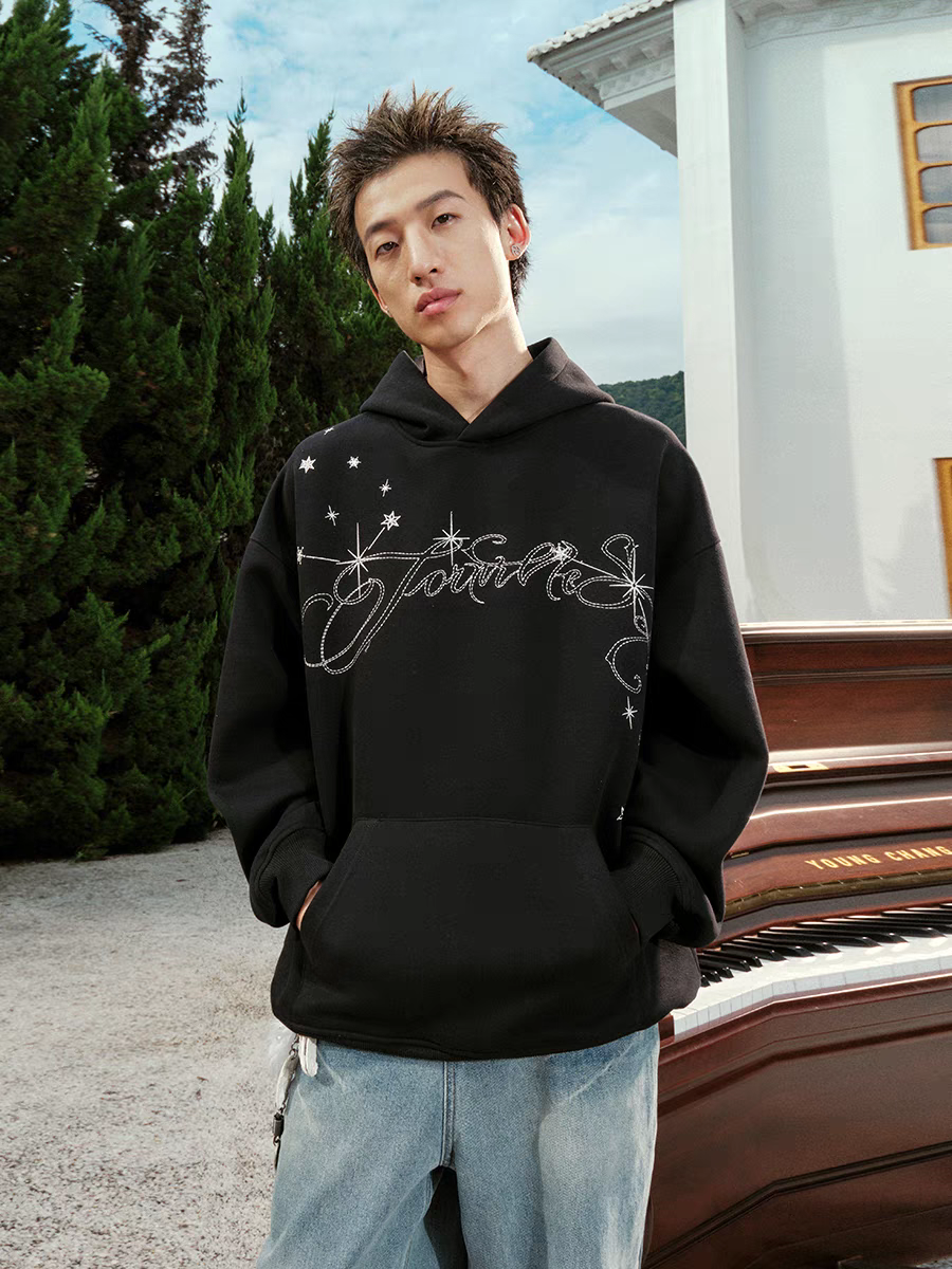 Constellation Design Embroidery Hoodies