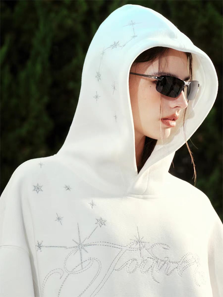 Constellation Design Embroidery Hoodies