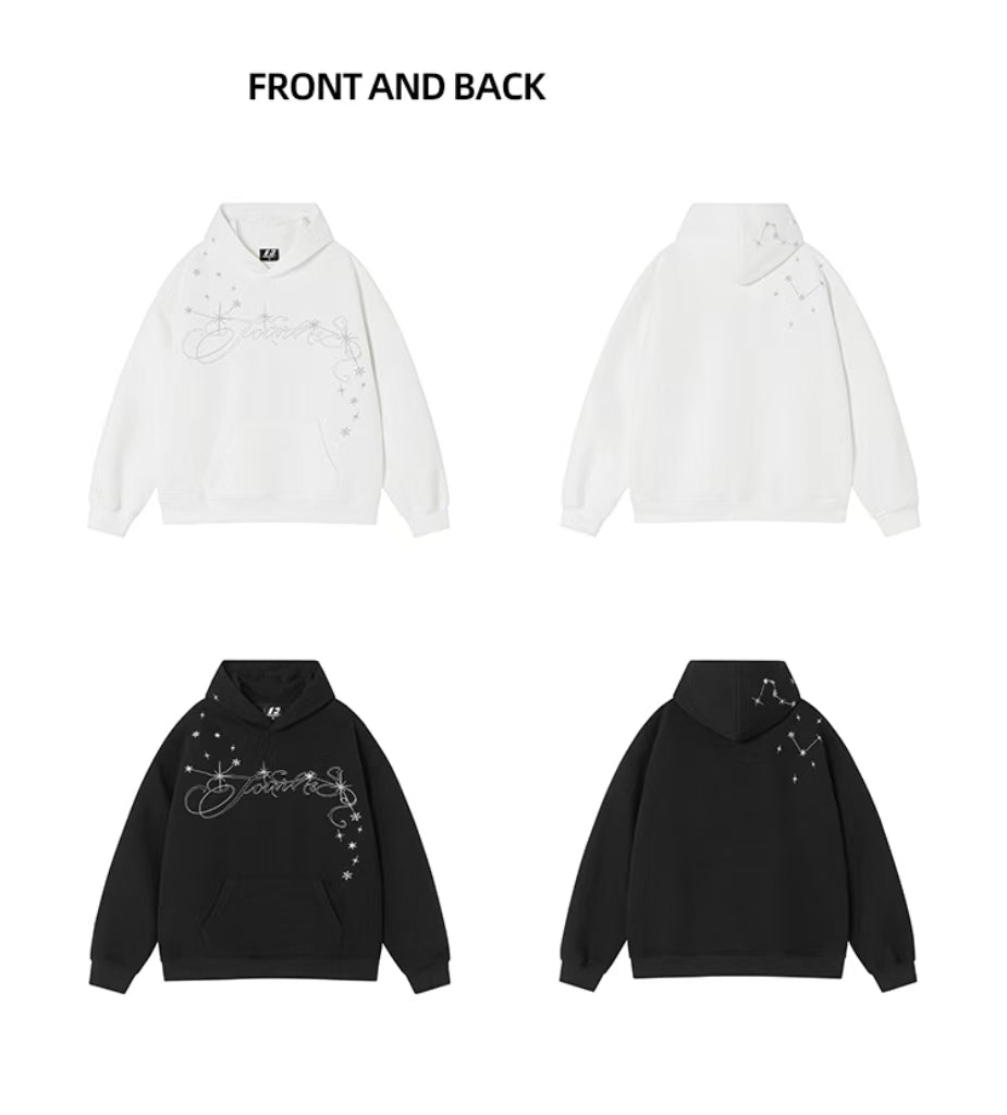 Constellation Design Embroidery Hoodies