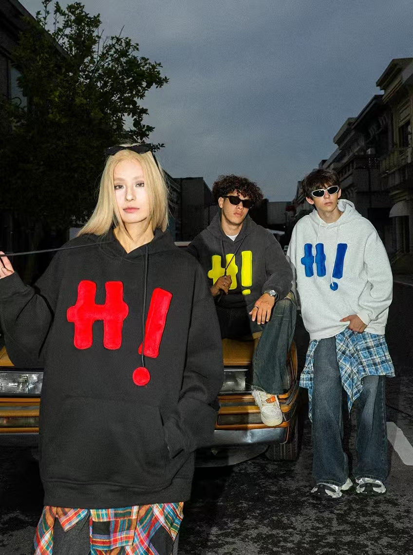 ‘Hi’ 3D Letter Hoodie