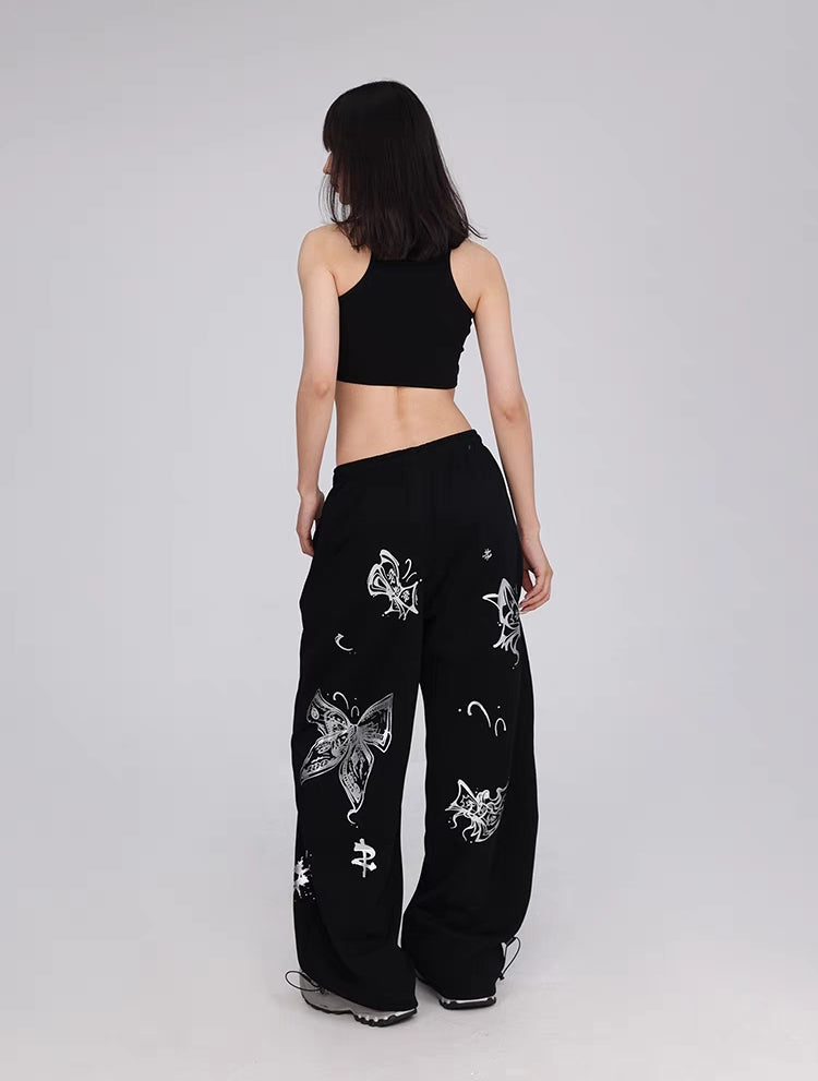 Butterfly printing hiphop pants