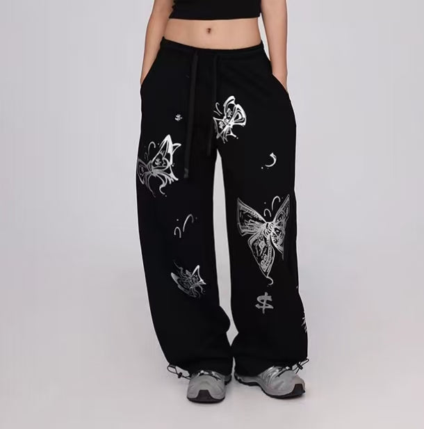 Butterfly printing hiphop pants