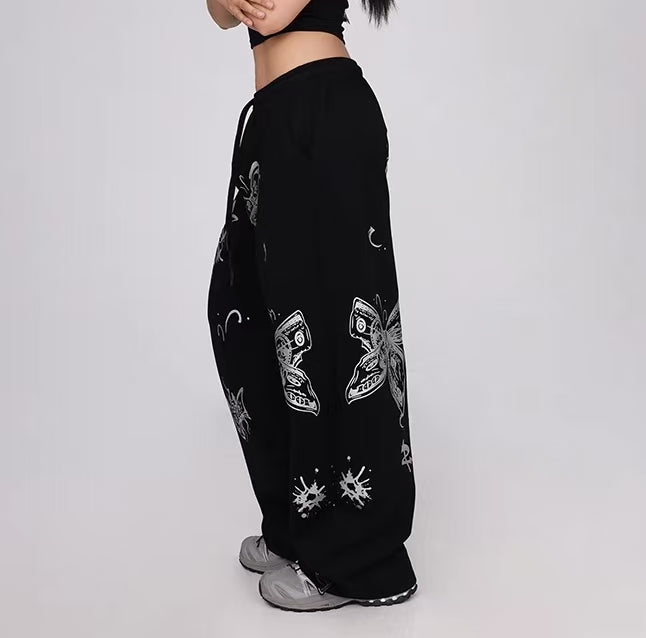 Butterfly printing hiphop pants