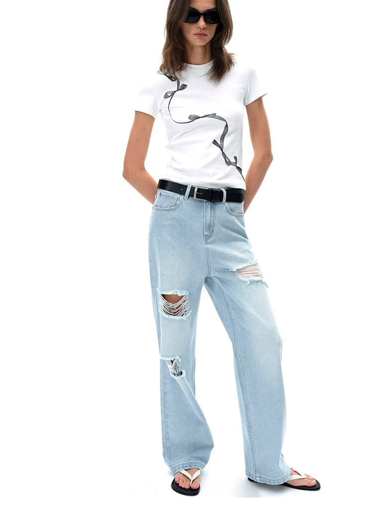 Camiseta ajustada con gráficos