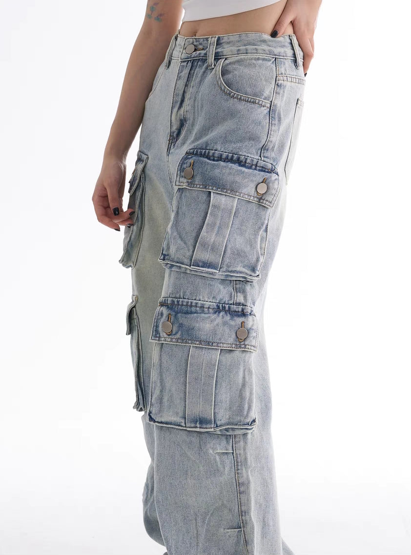 6-Pocket-Utility-Cargojeans aus Denim