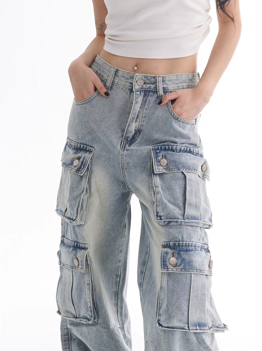 6-Pocket-Utility-Cargojeans aus Denim