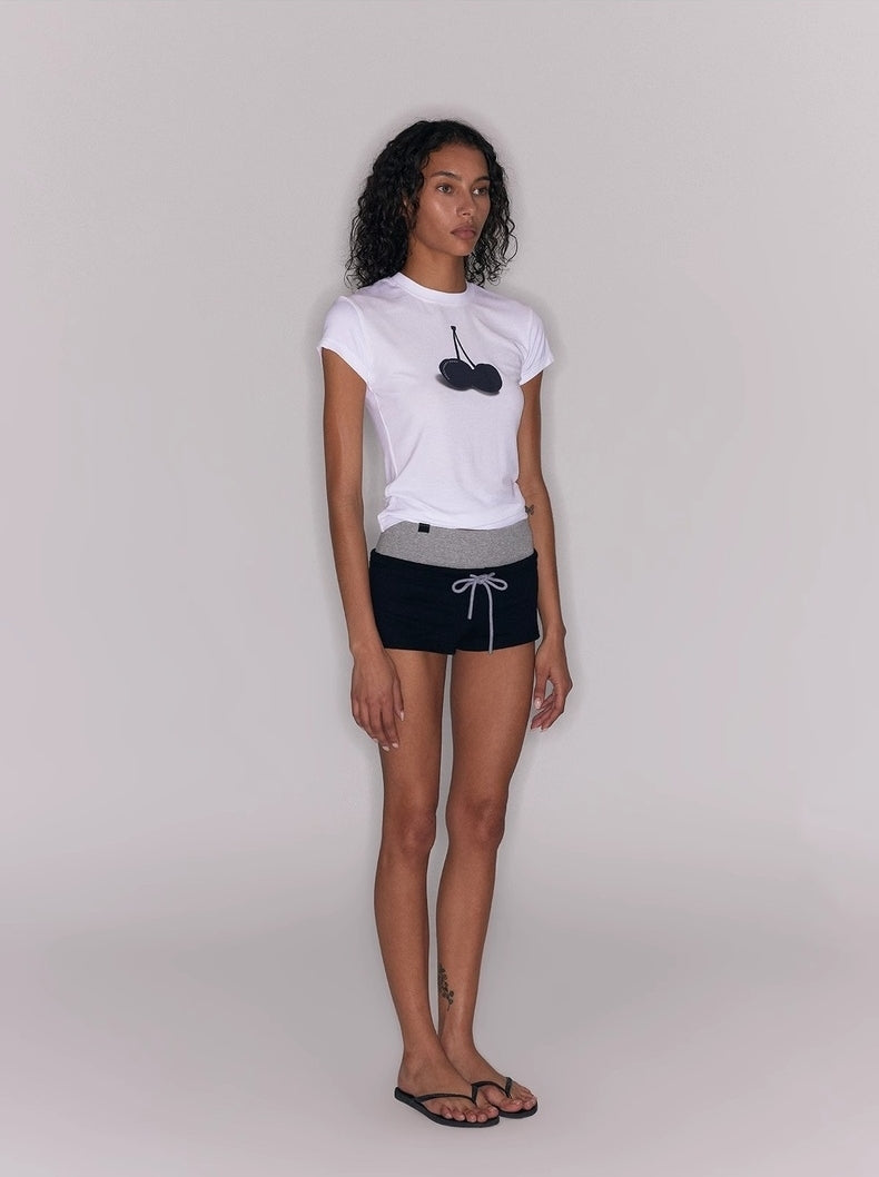 T-Shirt mit Kirsch-Print und Grafik