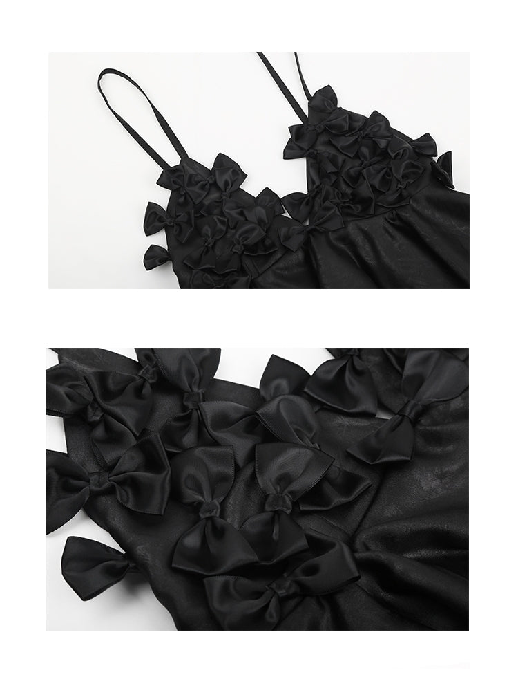 Vestido lencero con dobladillo de pañuelo y estampado floral 3D
