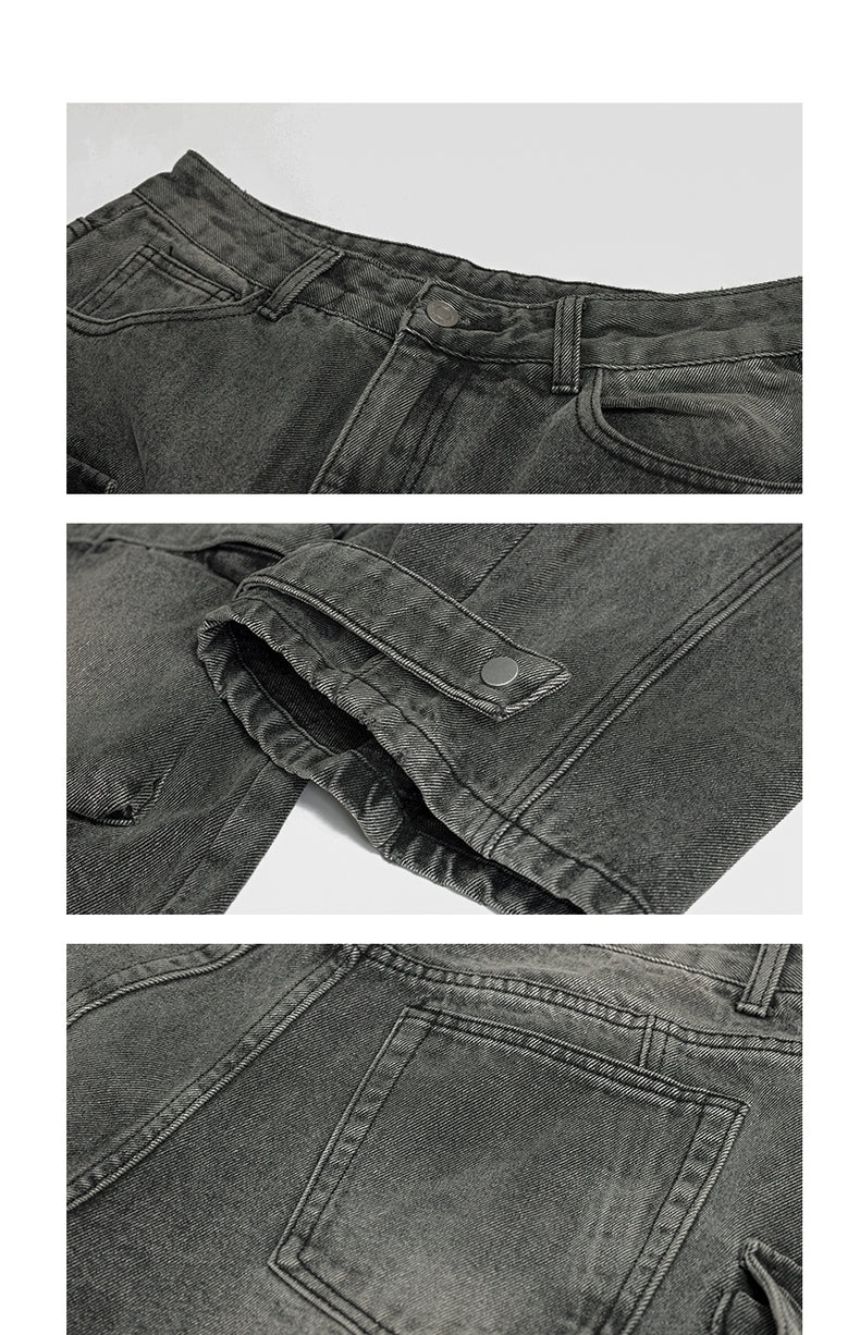 Heavy-Distressed-Cargojeans mit mehreren Taschen
