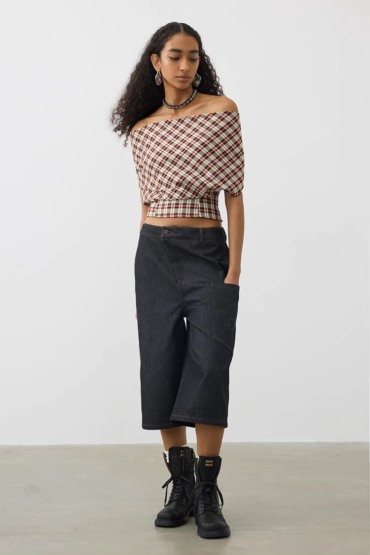 Top halter convertible a cuadros: dos maneras de llevarlo