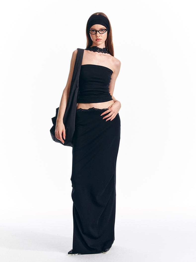 Neckholder-Tube-Top aus Spitze