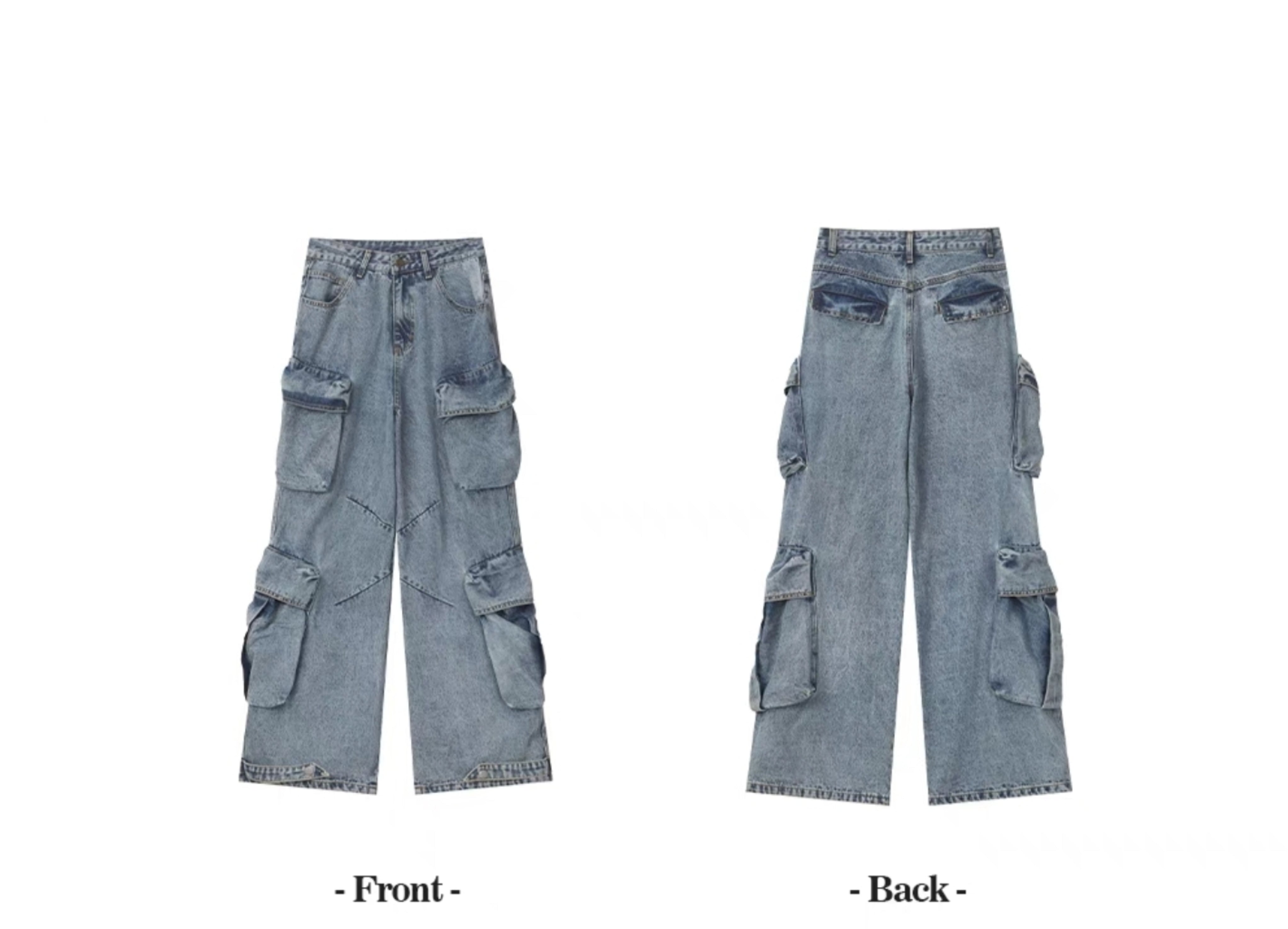 Dekonstruierte Cargojeans mit mehreren Taschen