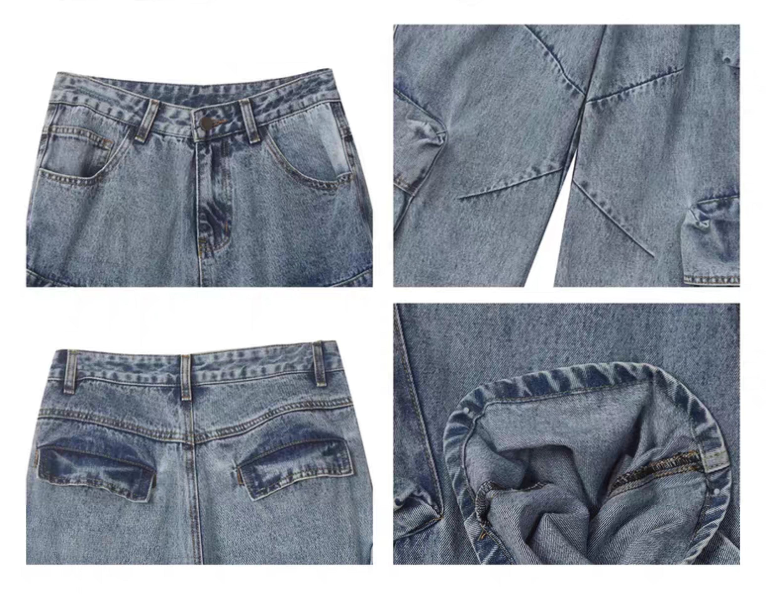 Dekonstruierte Cargojeans mit mehreren Taschen