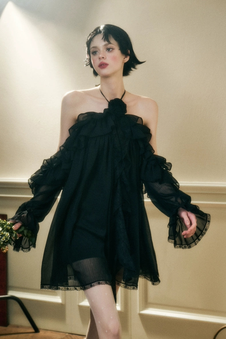Halter-Neck Off-Shoulder Fairy Dress