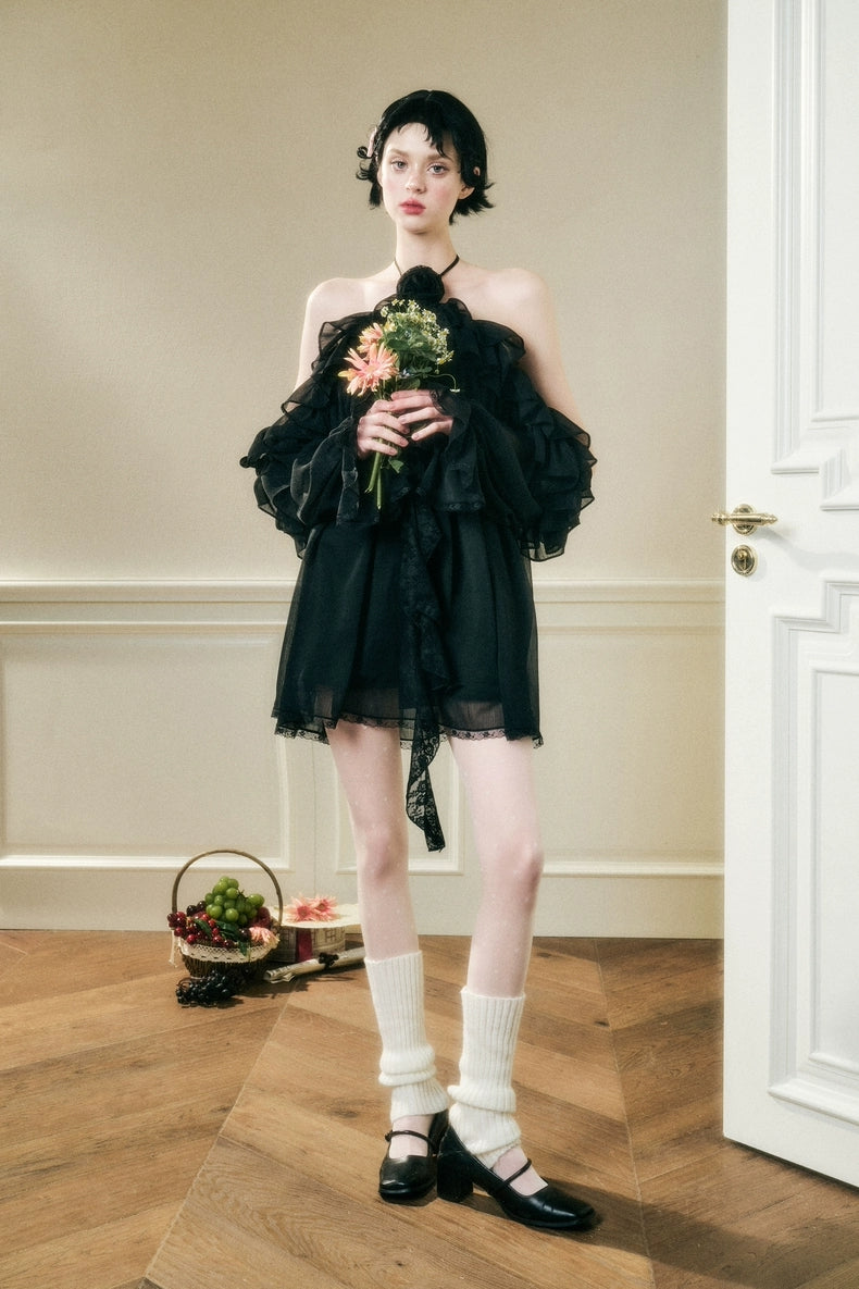 Halter-Neck Off-Shoulder Fairy Dress