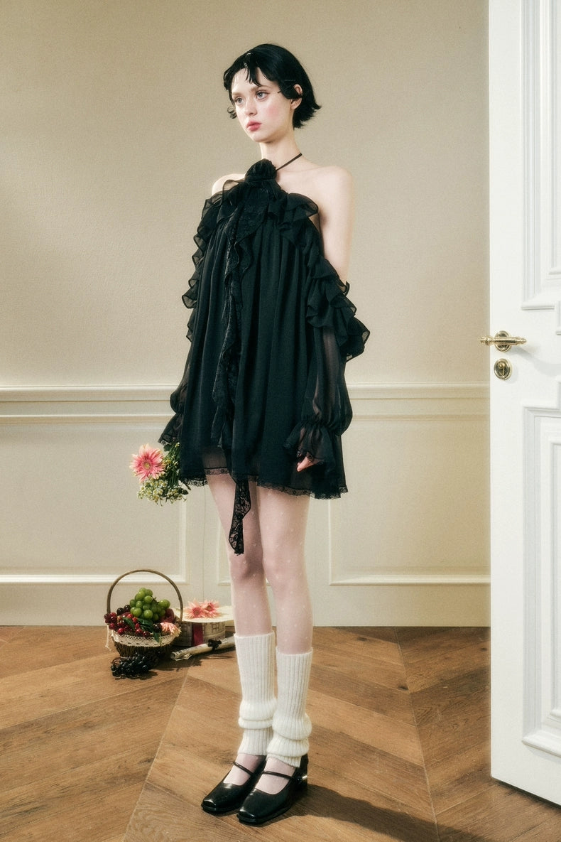 Halter-Neck Off-Shoulder Fairy Dress