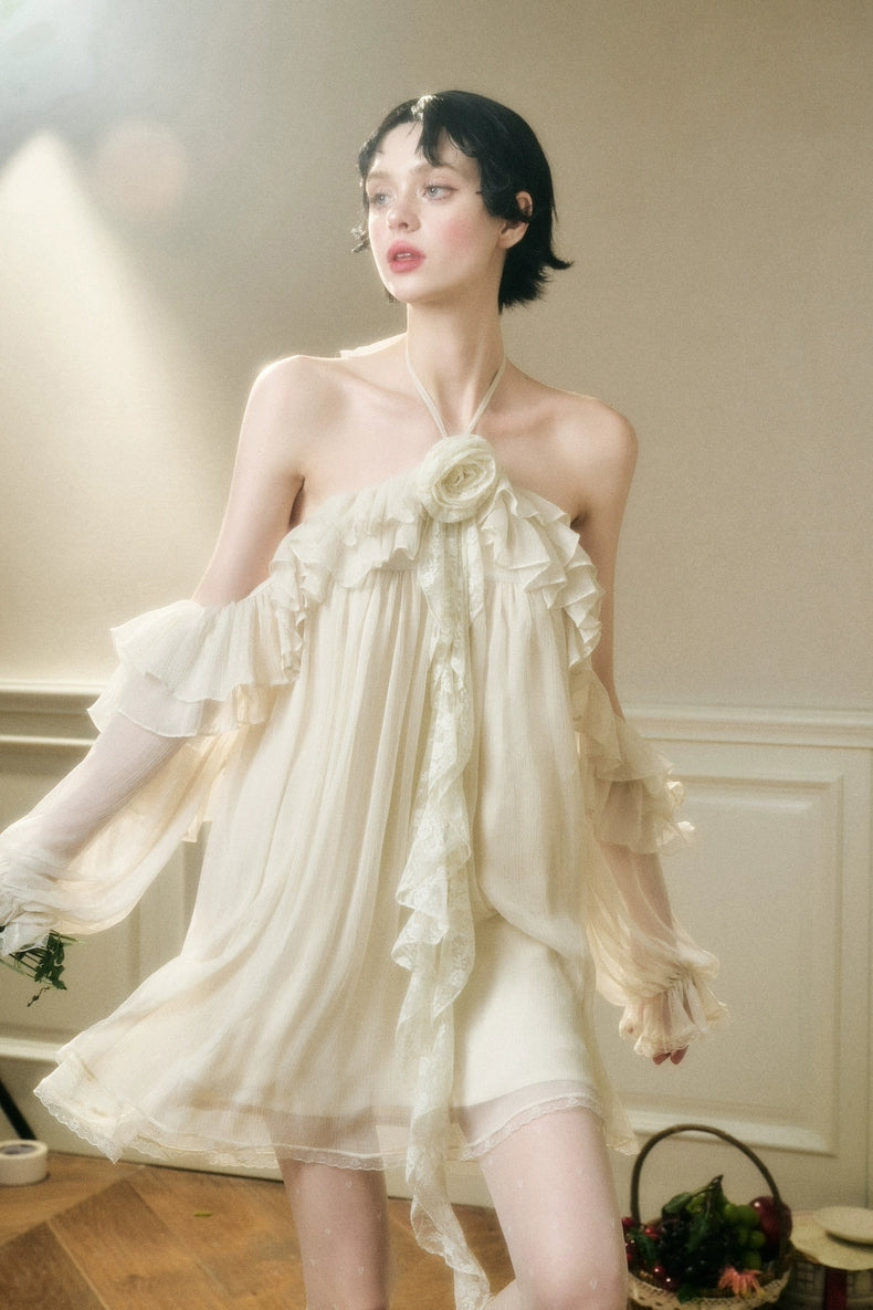 Halter-Neck Off-Shoulder Fairy Dress