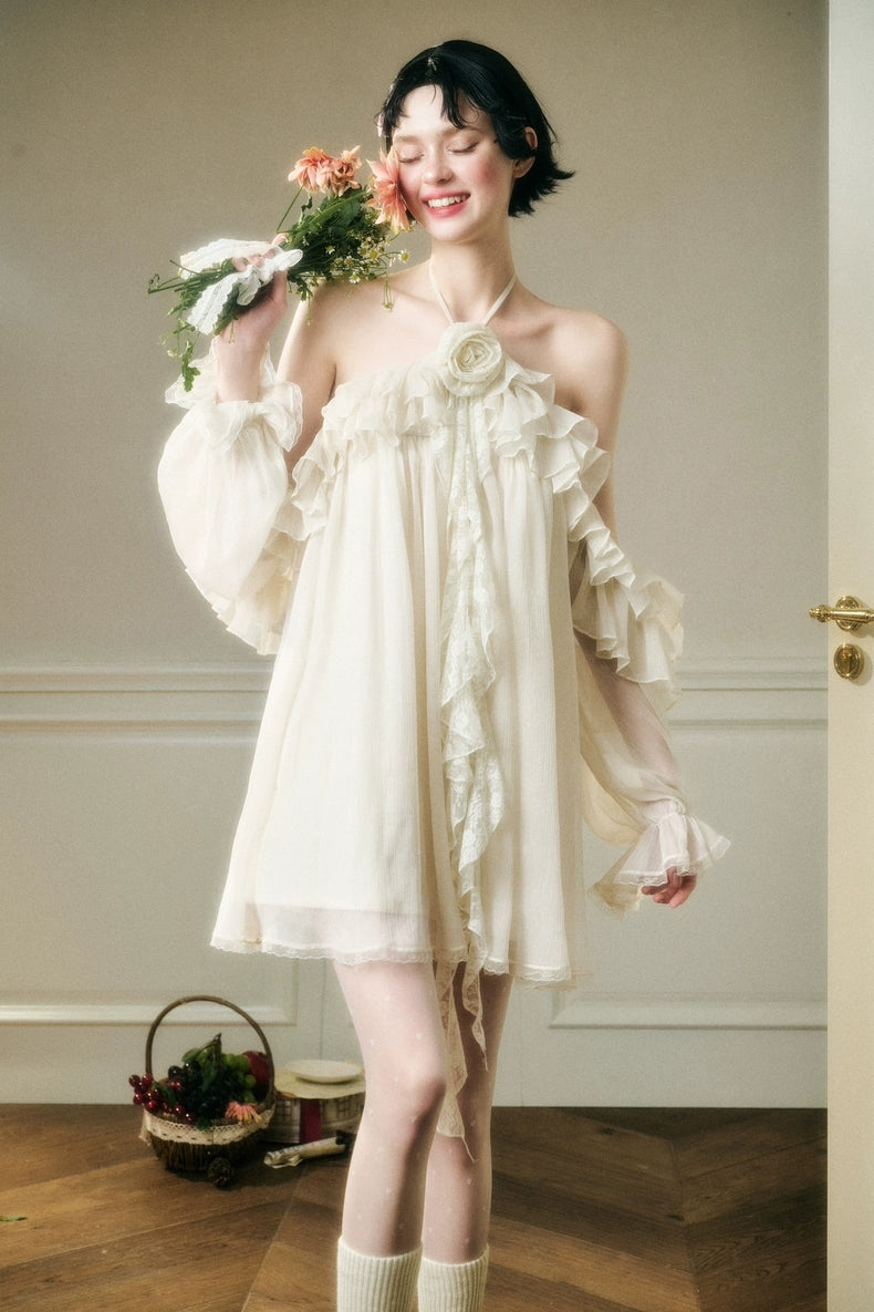 Halter-Neck Off-Shoulder Fairy Dress