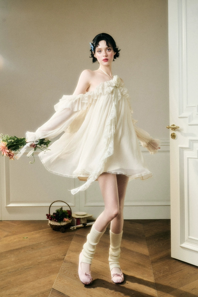 Halter-Neck Off-Shoulder Fairy Dress
