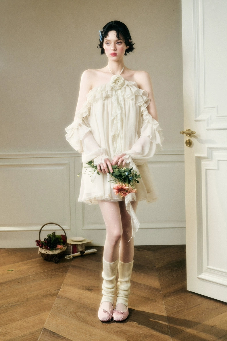 Halter-Neck Off-Shoulder Fairy Dress