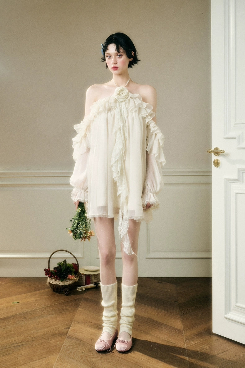 Halter-Neck Off-Shoulder Fairy Dress
