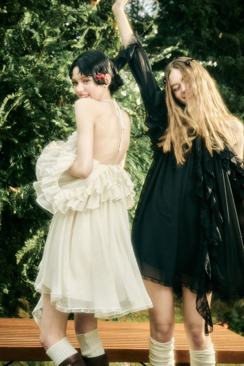 Halter-Neck Off-Shoulder Fairy Dress