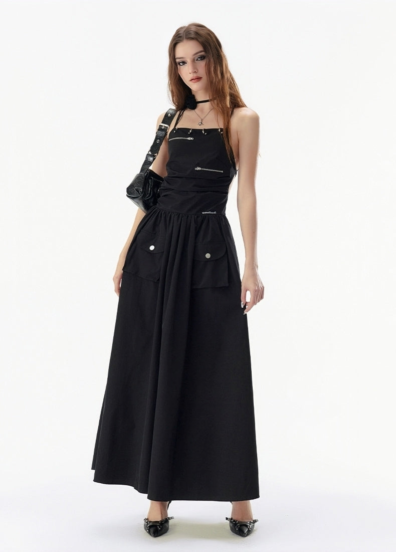 Strappy Backless Utility Maxi Dress