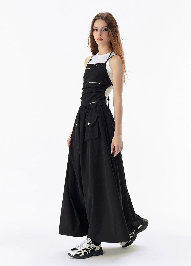 Strappy Backless Utility Maxi Dress