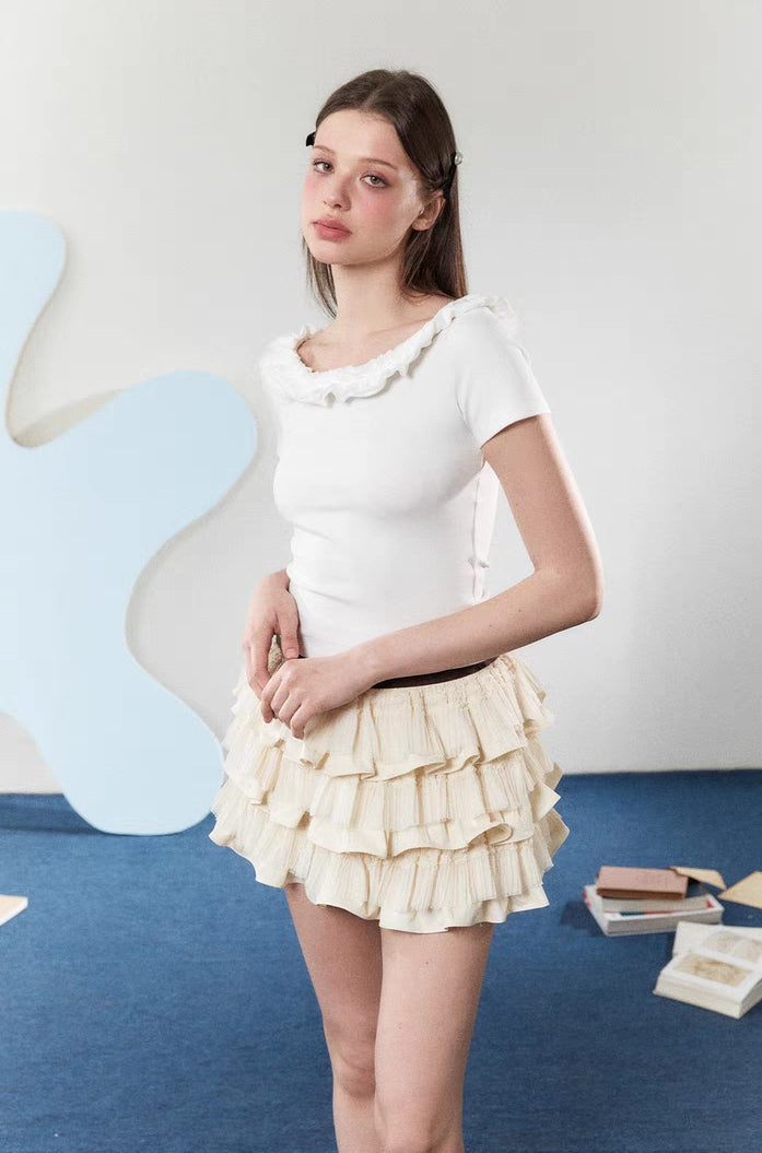 Layered Ruffle Mini Skirt