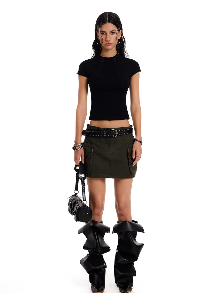 Utility Cargo Pocket Mini Skirt