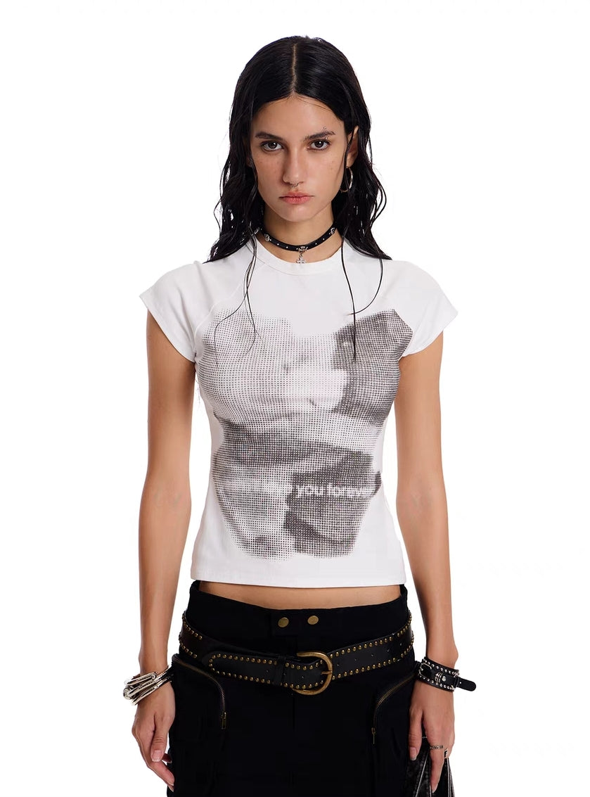 Pixel Face Graphic Slim Tee