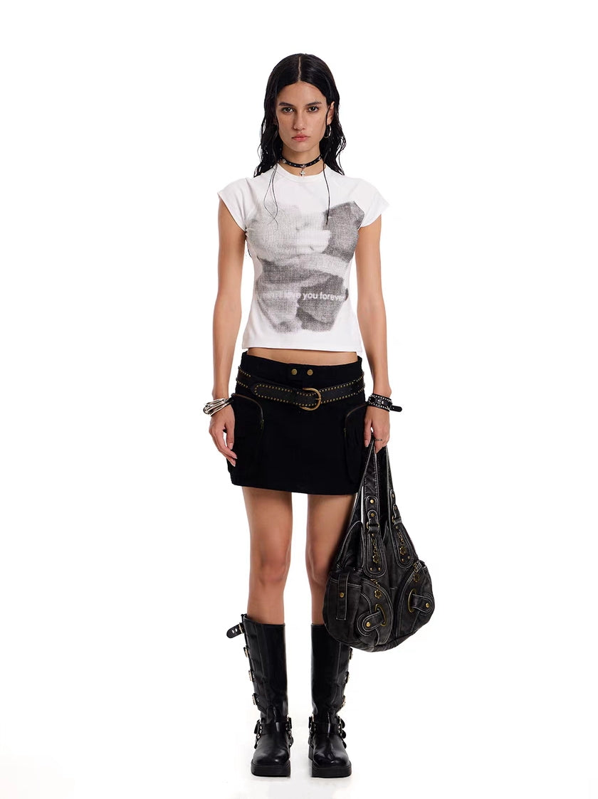 Pixel Face Graphic Slim Tee