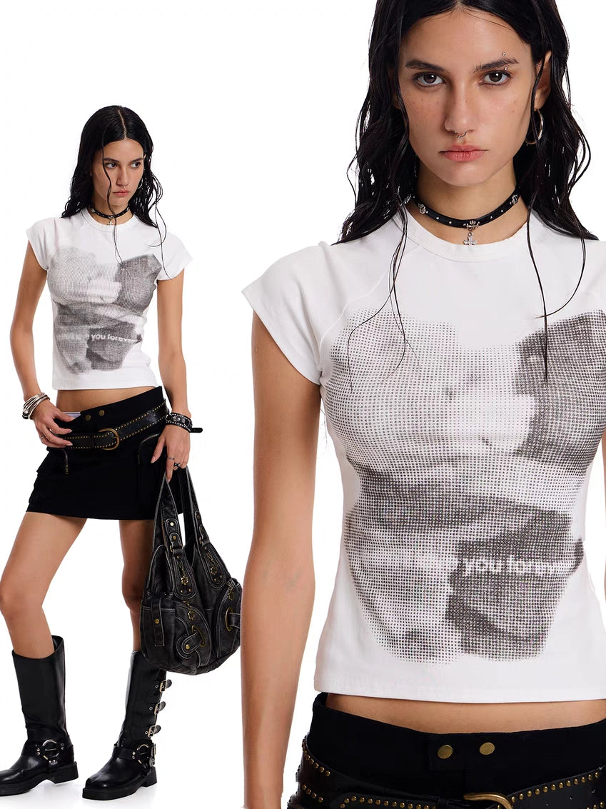Pixel Face Graphic Slim Tee