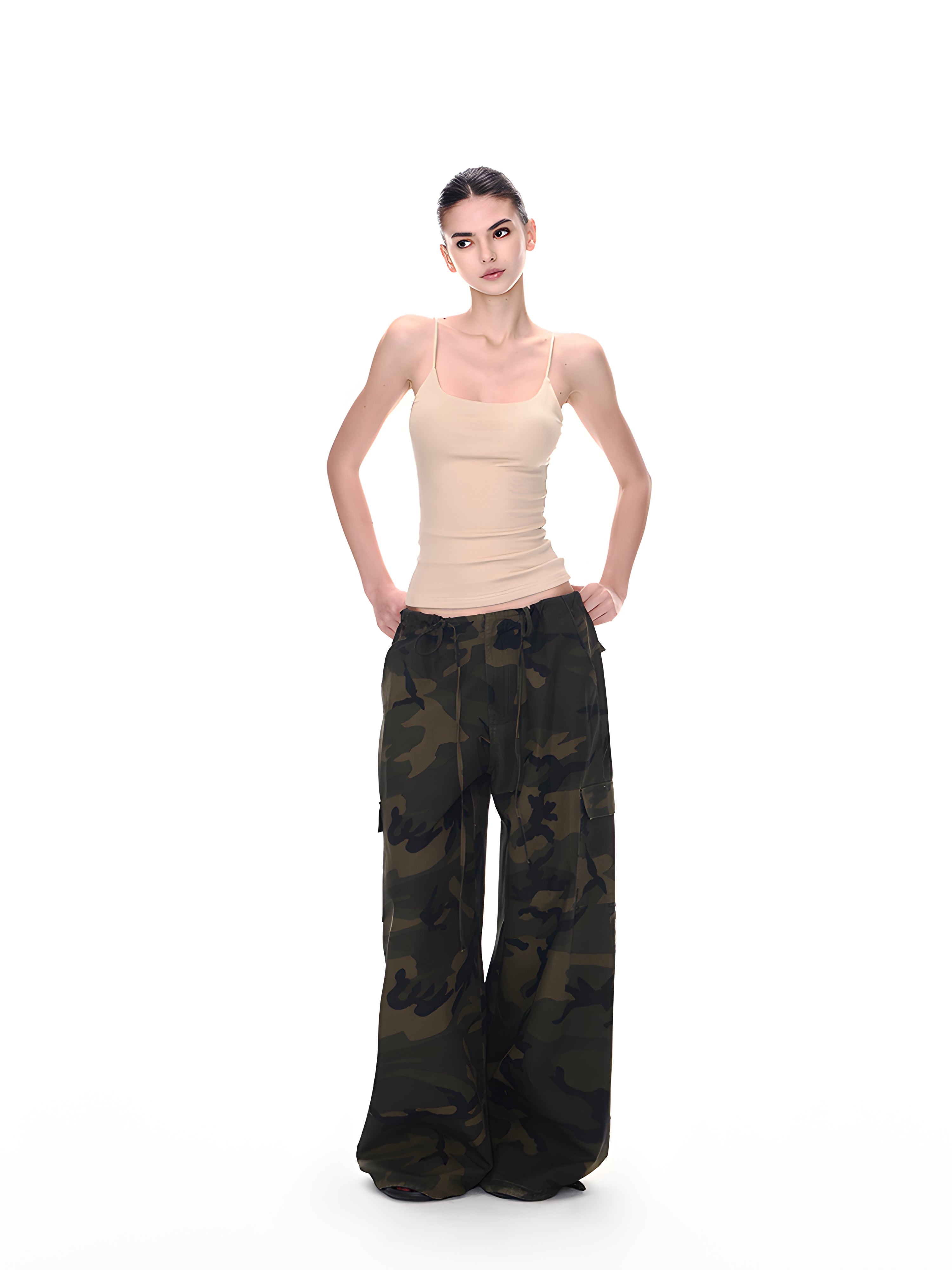 Ultra Wide Camo Parachute Cargo Pants