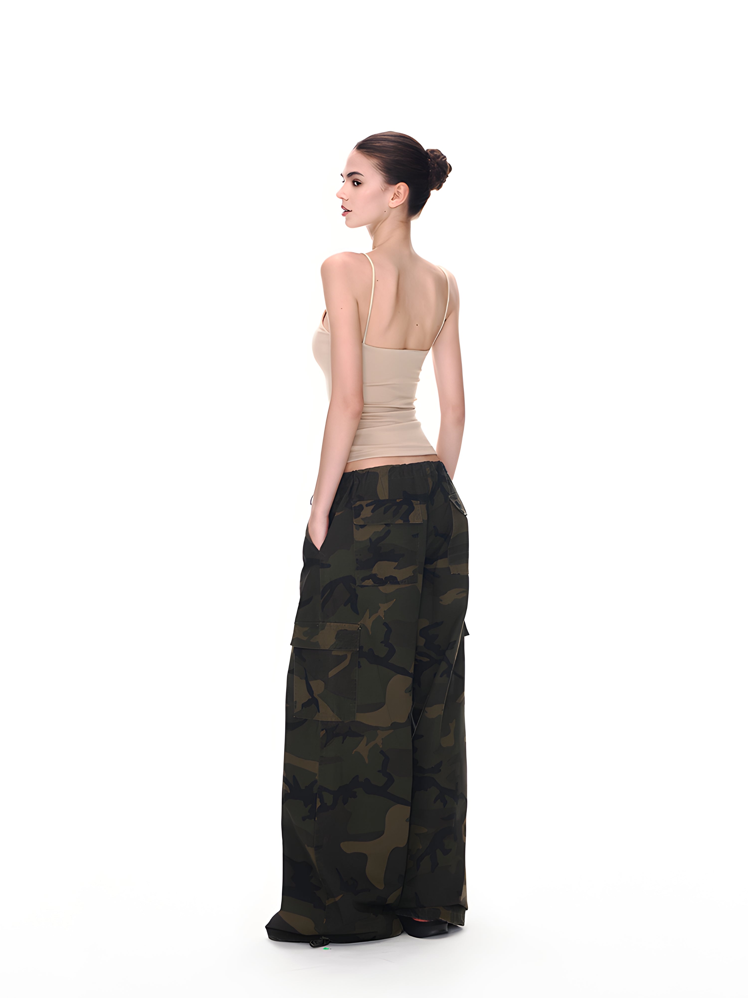 Ultra Wide Camo Parachute Cargo Pants