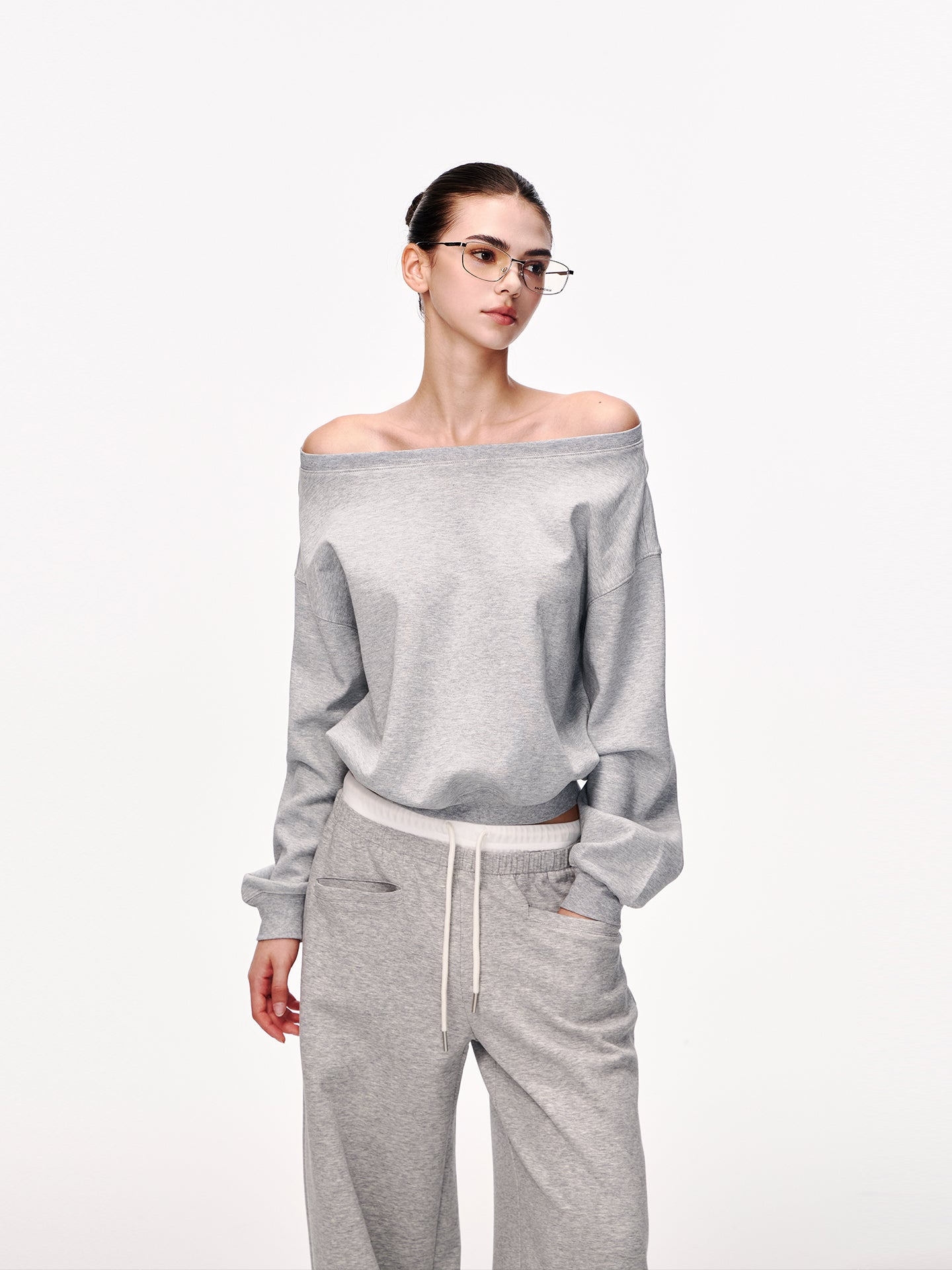Off-Shoulder Slouchy Sweatshirt