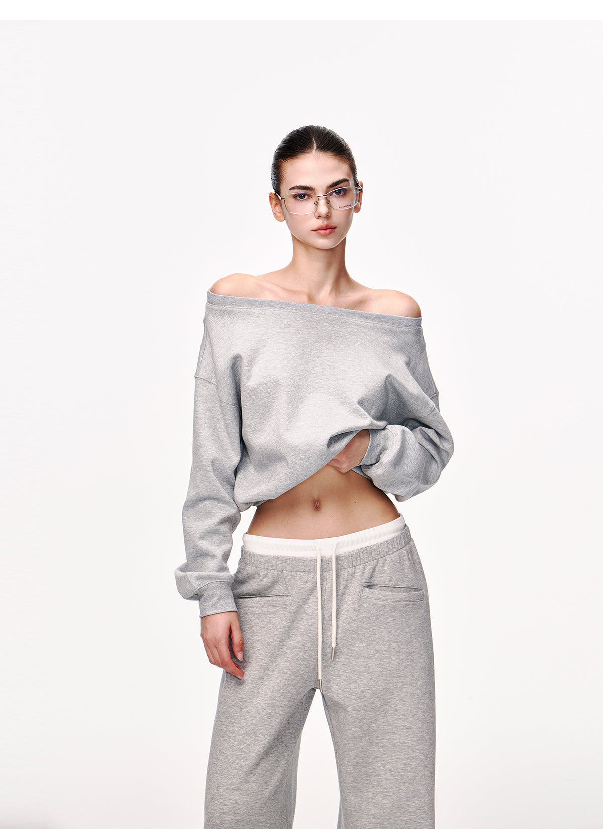 Off-Shoulder Slouchy Sweatshirt