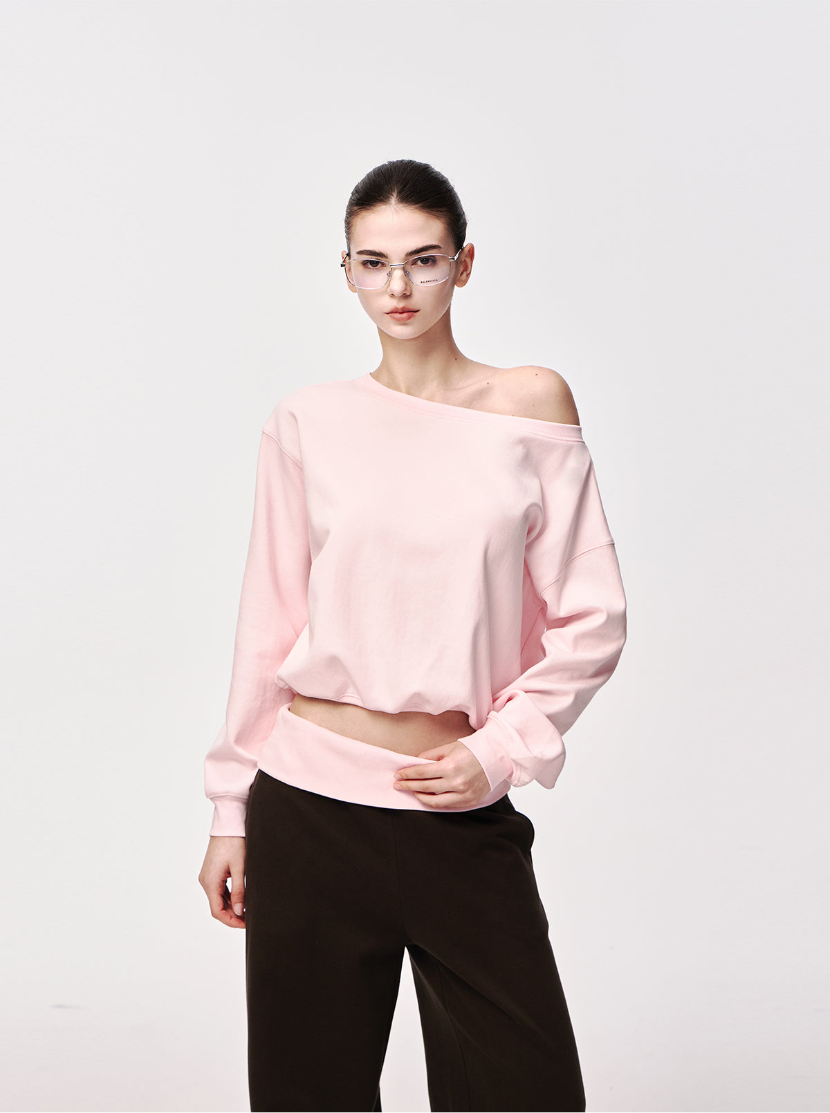 Off-Shoulder Slouchy Sweatshirt